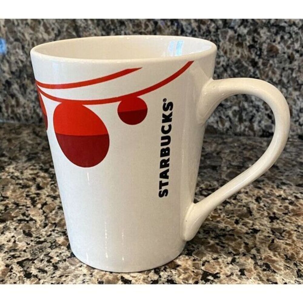 Starbucks Holiday Christmas Ornaments Lights Coffee Mug Cup White Festive Cocoa‎